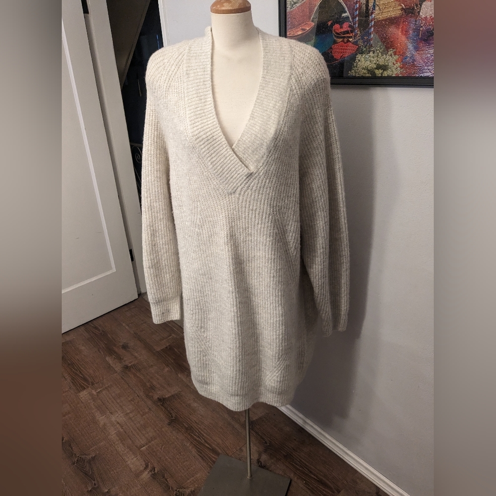 Zara Cream Knit Sweater Dress Size S